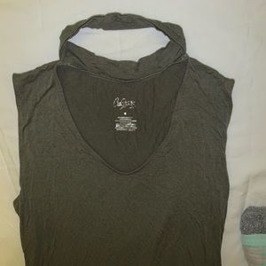 Olive Green Chocker Tank Top